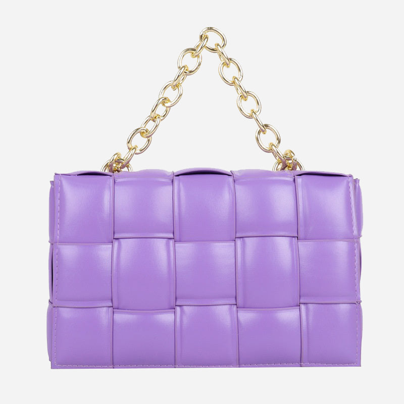 Quilted Embossed  Chain Square Bag