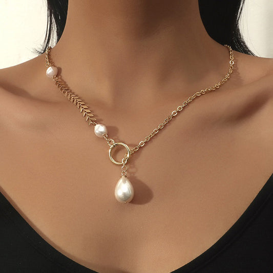 Faux Pearl Decor Chain Necklace